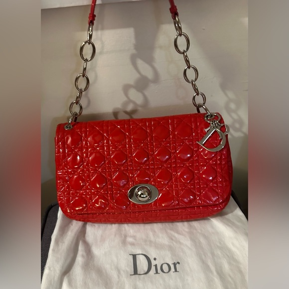 Dior Bags Sale Lady Dior Cannage Red Patent Leather 209 Christian